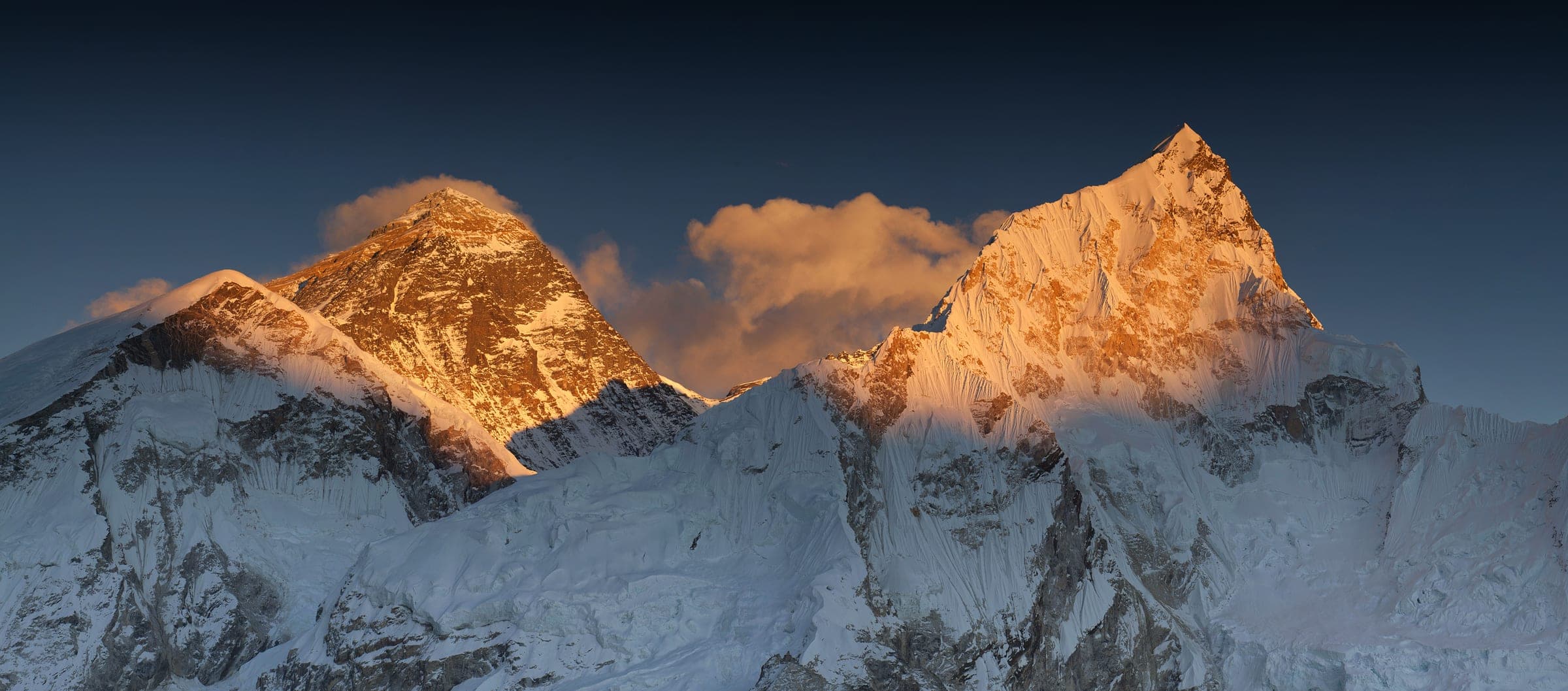 Everest and Nuptse at sunset from Kala Patthar, Nepal