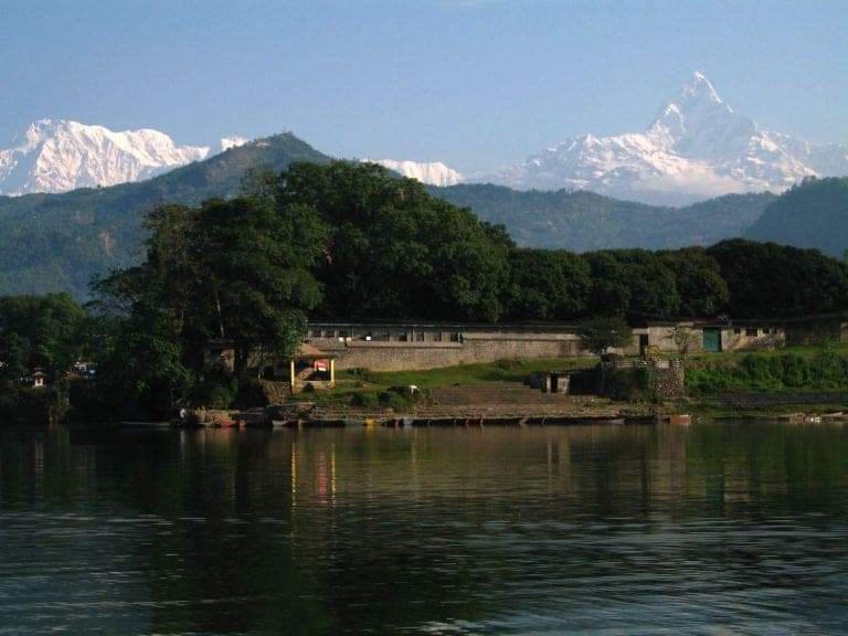 Pokhara and Phewa Lake with Machhapuchhre, Nepal